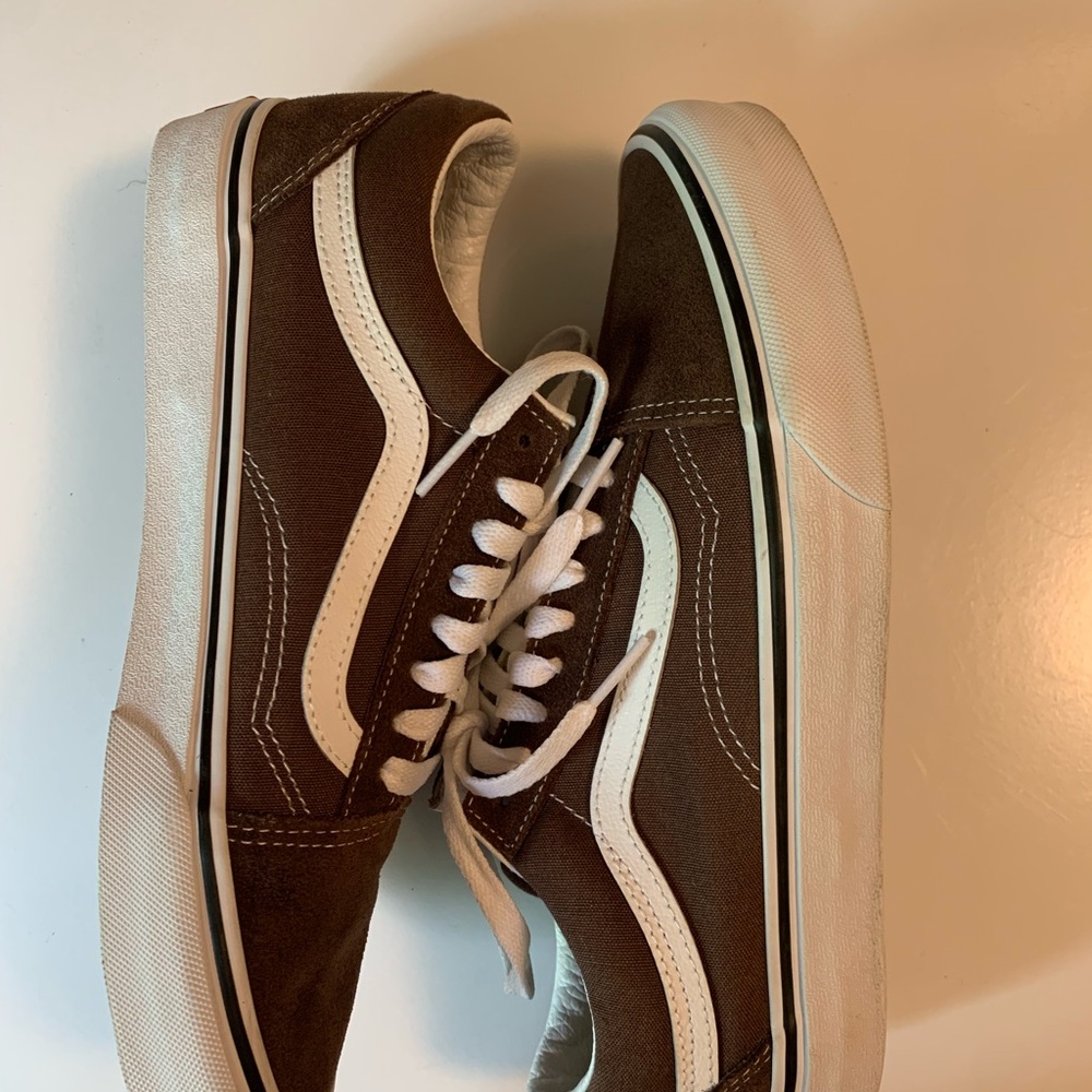 COPY - Vans Brown and White Old Skool Sneakers - Picture 6 of 8